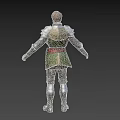 Man Wearing Full Shiny Silver Medieval Armor Standing with Arms Outstretched
