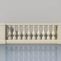 White Stone Swing Door With Classic Baluster Design For Home Interior