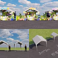 Food Festival Booth Tents in Standard Size 3m by 3m and 2m by 2m Design