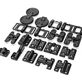 Assorted Black Metal Hinges Latches And Hardware For Furniture Cabinet Doors