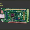 Computer Circuit Board With Blue Design Integrated Chips And Multiple Electronic Components