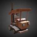 Wooden Building Blocks Toy Truck Model With Detailed Cabin And Round Wheels