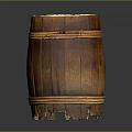 Rustic Wooden Barrel Storage Equipment With Natural Wood Staves And Metal Rings