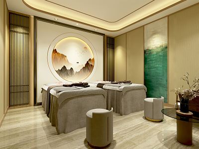 New Chinese SPA Double Beauty Room 3d model