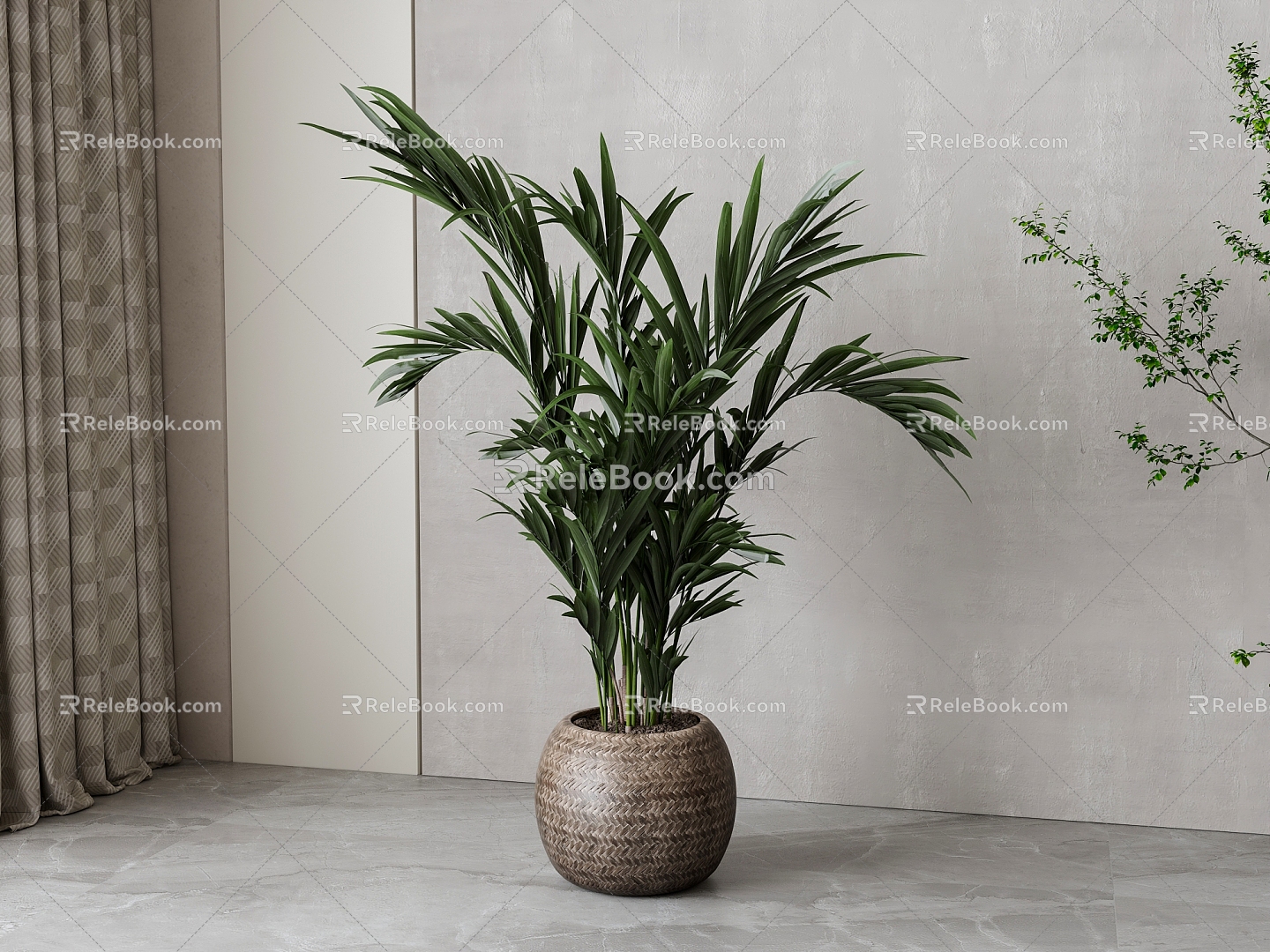 green plant potted plant 3d model