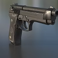 Classic Black Beretta 9x19 Pistol With Textured Grip And Metal Components