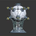 Mechanical Sphere Structure With Multiple Connector Modules And Base Stand 3d model