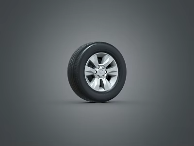 High Quality Car Tire With Silver Alloy Rim And Black Rubber Tread Design 3d model
