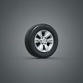 High Quality Car Tire With Silver Alloy Rim And Black Rubber Tread Design