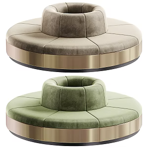 Modern Round Card Seat Sofa 3d model