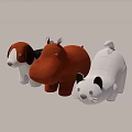 Soft Plush Stuffed Animal Toys In White Brown Black White Dog Bear Shapes