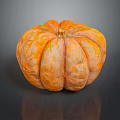 Fresh Orange Pumpkin With Smooth Texture On Dark Reflective Background 3d model