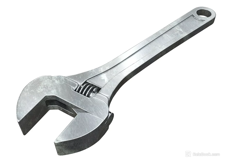 Durable Adjustable Metal Wrench Essential Hardware Tool for Home Repair Projects 3d model