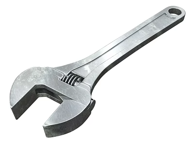 Durable Adjustable Metal Wrench Essential Hardware Tool for Home Repair Projects 3d model