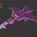 Futuristic Blue Cosmic Spacecraft Model With Detailed Aerospace Design Features