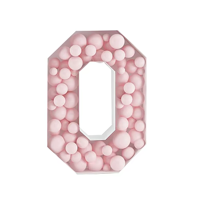 Commercial Decorative Equipment Featuring Pink Spheres In Letter O Octagonal Hollow Frame 3d model