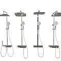 Metal shower silver drag tray constant temperature intelligent temperature control shower 3d model
