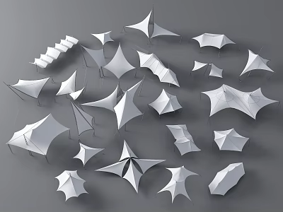 Modern Tensioner Film Tensioner Film Pavilion Awning Film Landscape Sparkles Tensioner Film Canopy Tensioner Film Rest Pavilion 3d model