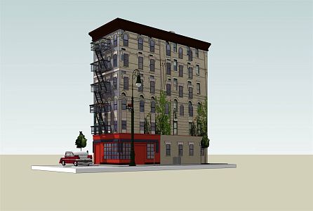 modern residential building multi-storey residential building 3d model