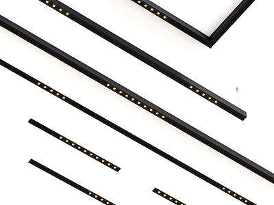 Modern Black LED Downlights And Spotlights With Multiple Lengths For Home Lighting 3d model