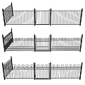 Decorative Metal Fence With Different Top Designs And Rail Patterns For Outdoor Areas