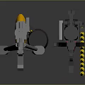 Rocket Propelled Grenade Launcher With Yellow Red Fin Black Body And Grip Design