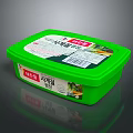 Green Plastic Food Storage Container With Fresh Vegetable Label Design 3d model
