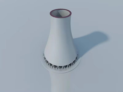 White Swing Door With Red Top Edge And Sturdy Bottom Support Structure Design 3d model