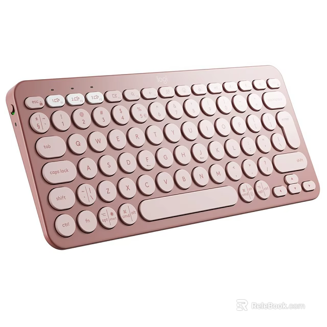 Pink Wireless Computer Keyboard With Round Key Design And Portable Compact Build 3d model