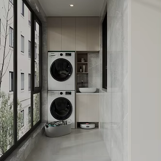 balcony washer dryer 3d model