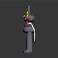 Purple Cartoon Rabbit Character With Long Ears Yellow Star Red Gloves And White Cape