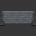Architectural Stone Balustrade With Parallel Bars And Textured Classical Base Structure
