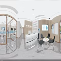 Modern Dental Clinic Treatment Room With Dental Chair Monitor And Equipment