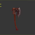 Medieval Battle Axe With Spiked Metal Blade And Wooden Handle Design