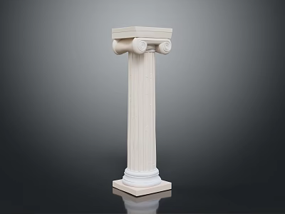 Classical White Roman Column With Ornate Capital And Sturdy Stone Base For Decoration 3d model