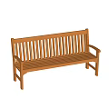 Natural Wooden Bench With Comfortable Backrest And Armrests For Home Garden Seating