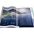 Open Magazine Spread With Drone Scenery Image And Text Content 3d model