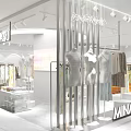 Minasu Modern Fashion Clothing Store With Mannequins Hanging Clothes And Green Plants