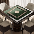 Modern Mahjong Table and Chair Mahjong Table and Chair Combination 3d model