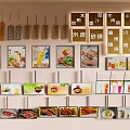 Multiple Restaurant Menu Lightboxes Displaying Various Food Dishes And 3d model