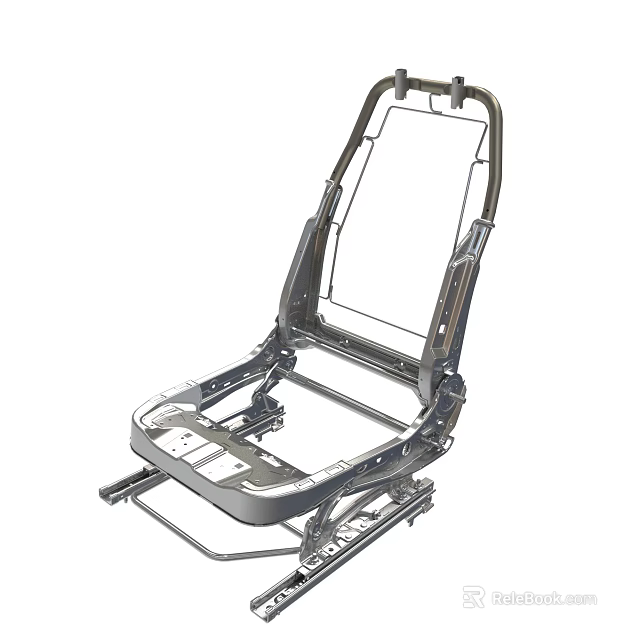 Automotive Car Seat Frame With Metal Structure And Support Components 3d model 