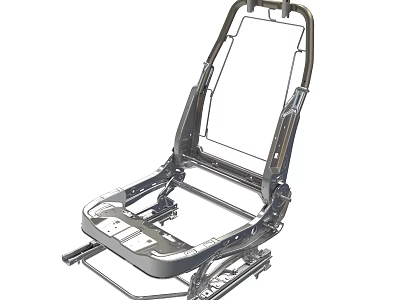 Automotive Car Seat Frame With Metal Structure And Support Components 3d model