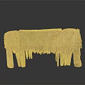 Traditional Hand Carved Wooden Sculpture With Intricate Patterns And Fringed Details
