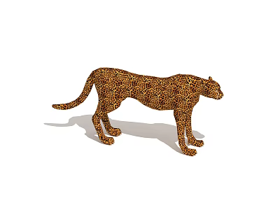 Leopard Print Reptile Figure Standing On White Background 3d model