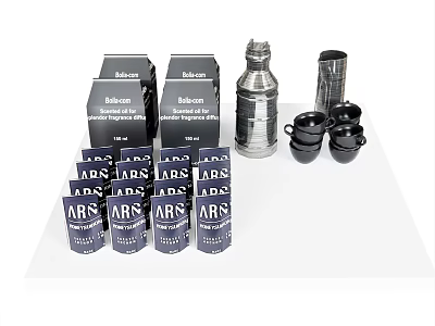 ABS Food Storage Containers Set With Metal Bottles And Cups For Kitchen Use 3d model