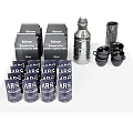 ABS Food Storage Containers Set With Metal Bottles And Cups For Kitchen Use