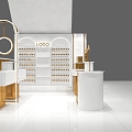 Shopping Mall Central Hall Light Luxury Simple Cream Style Jewelry Store 3d model