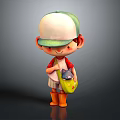 Man Wearing Green White Cap Red Shirt And Orange Boots Carrying Yellow Bag With Cat