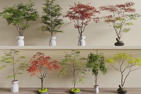 Landscape Tree Arbor Maple Red Maple Plant Landscape Tree Pond Arbor 3d model