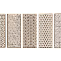 Brown Room Divider Panels With Various Geometric Patterns Set of Five 3d model